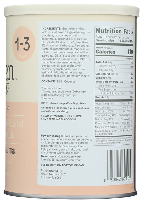 Goat Milk Based Toddler Formula, 14.1 oz