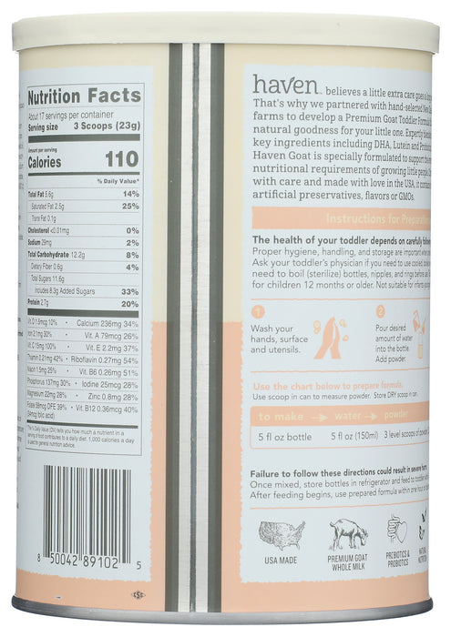 Goat Milk Based Toddler Formula, 14.1 oz