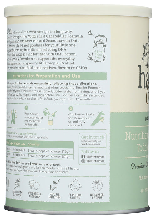 Oat Based Dairy Free Toddler Formula, 14.1 oz