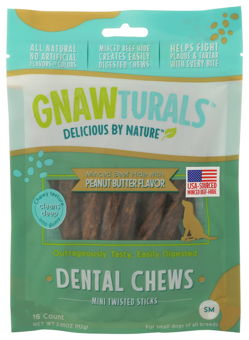 Peanut Butter Flv Mini Dental Chews, Small Dog, 3.95 oz