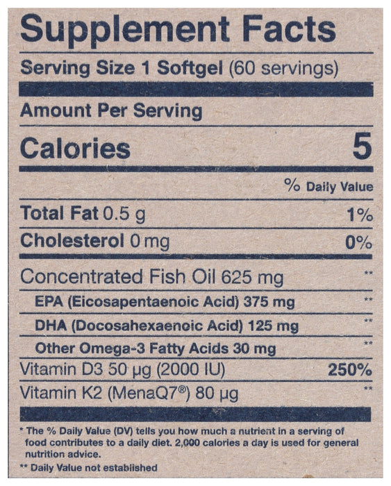 Vitamin K2 500mg/80mcg, 60 sgel