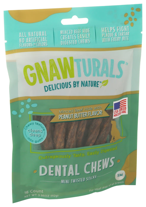Peanut Butter Flv Mini Dental Chews, Small Dog, 3.95 oz