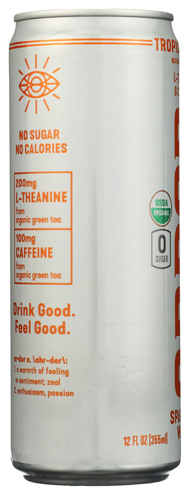 Sparkling Water Energy Drink, Mango, Org, 12 fl oz
