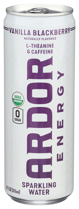Sparkling Water Energy Drink, Vanilla Blackberry, Org, 12 fl oz