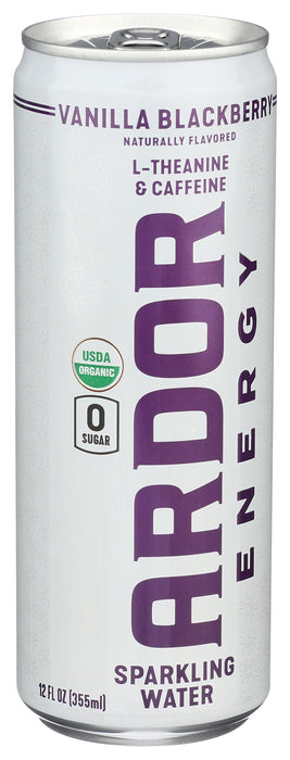 Sparkling Water Energy Drink, Vanilla Blackberry, Org, 12 fl oz