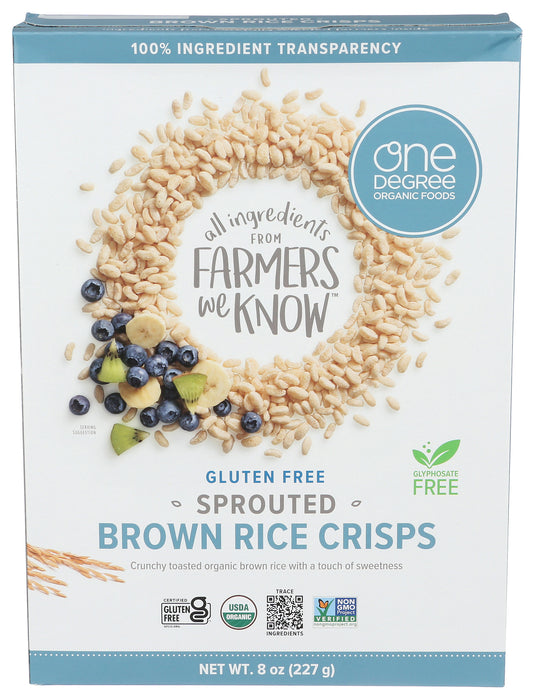 Sprouted Brown Rice Crisp Cereal, Org, 8 oz