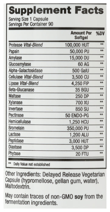 Vital Digest Maximum Support Enzymes, 90 cap