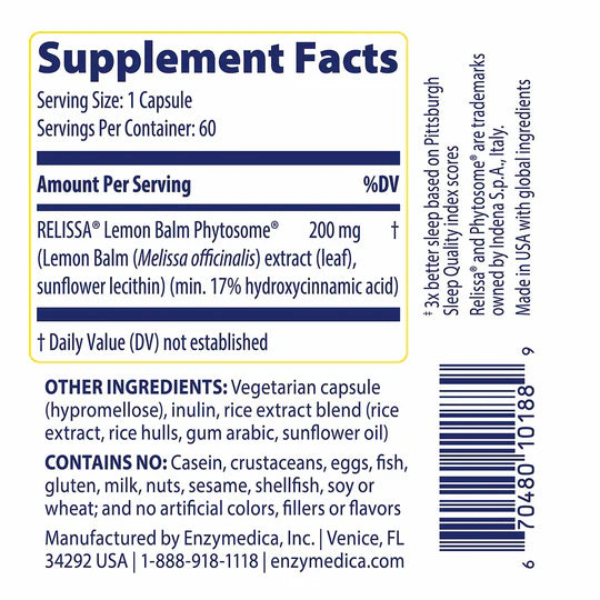 Sleep & Stress Lemon Balm Phytosome, 60 vcap
