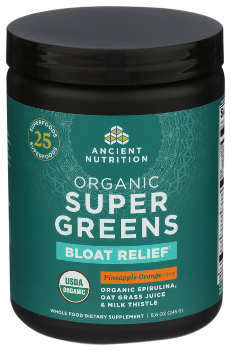 Super Greens Bloat Relief, Pineapple Orange, Org, 25 serv/8.6 oz