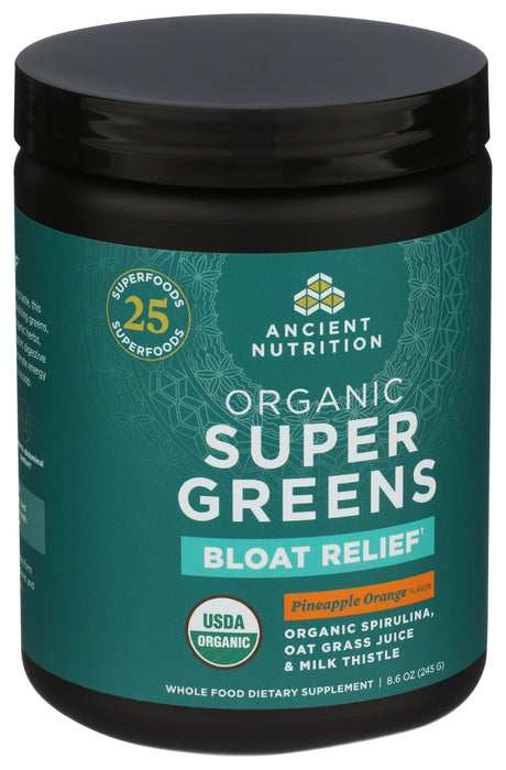 Super Greens Bloat Relief, Pineapple Orange, Org, 25 serv/8.6 oz