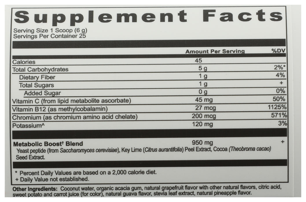 Active Peptides Metabolism Powder, Guava Grapefruit, 25 serv