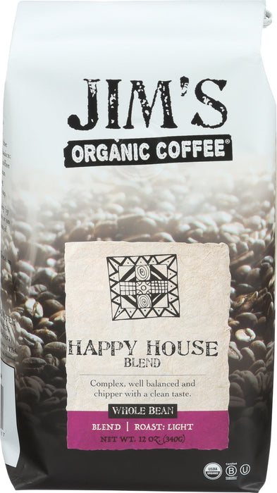 Happy House Blend, Whole Beans, Org, 12 oz