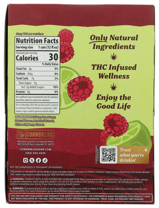 Best Buzz THC Seltzer, 5mg, Raspberry Limeade 4/12 fl oz