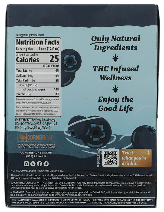Best Buzz THC Seltzer, 5mg, Blueberry Breeze 4/12 fl oz