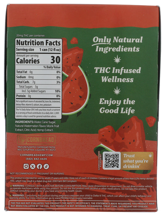 Best Buzz THC Seltzer, 5mg, Salted Watermelon, 4/12 fl oz