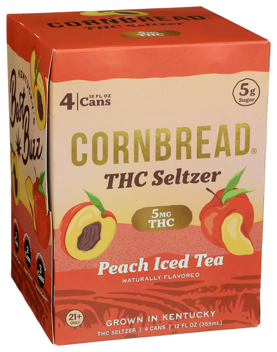 Best Buzz THC Seltzer, 5mg, Peach Iced Tea, 4/12 fl oz
