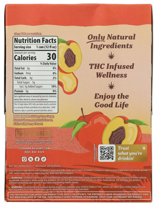 Best Buzz THC Seltzer, 5mg, Peach Iced Tea, 4/12 fl oz