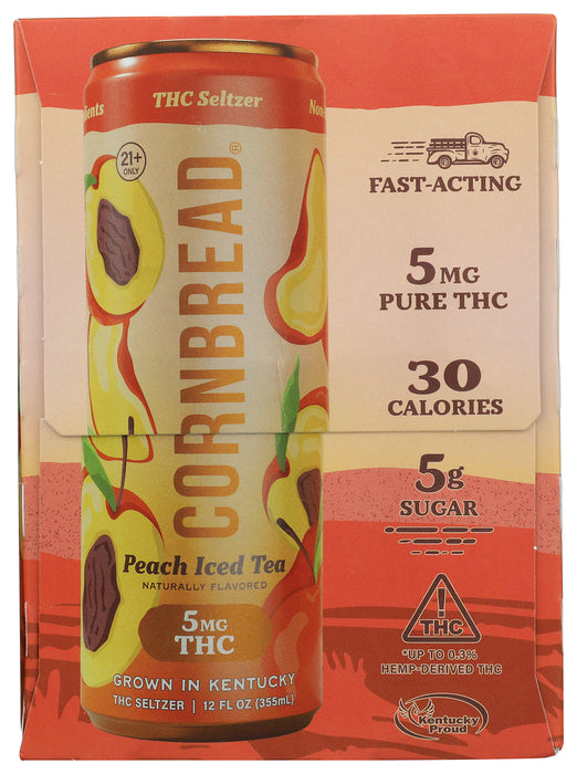 Best Buzz THC Seltzer, 5mg, Peach Iced Tea, 4/12 fl oz