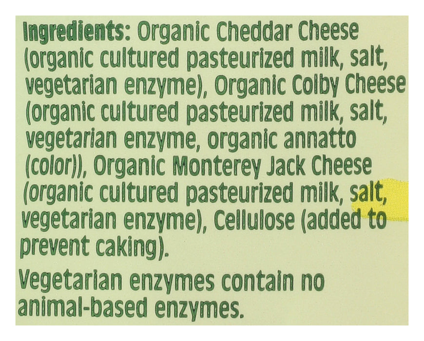3 Cheese Mexican Cheese, Thick Cut, Org, 6 oz