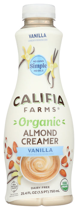 Almond Creamer, Vanilla, Org, 25.4 fl oz