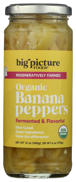 Banana Peppers, Reg Org, 12 oz