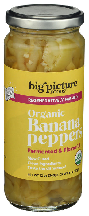 Banana Peppers, Reg Org, 12 oz