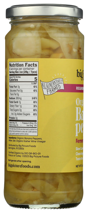 Banana Peppers, Reg Org, 12 oz