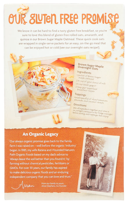 Brown Sugar Maple Oatmeal, GF Org, 11.3 oz