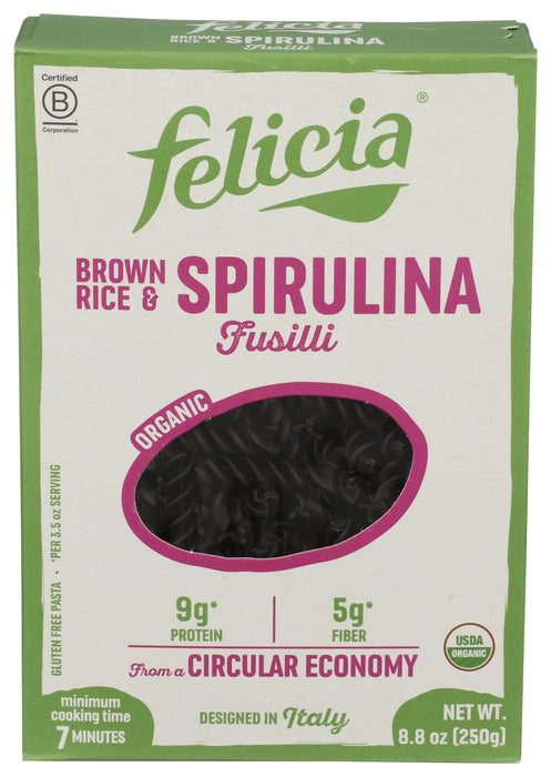 Brown Rice & Spirulina Fusilli Pasta, Org, 8.8 oz