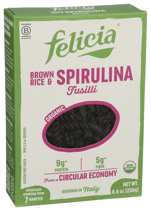 Brown Rice & Spirulina Fusilli Pasta, Org, 8.8 oz