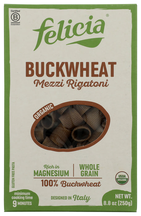 Buckwheat Mezzi Rigatoni Pasta, Org, 8.8 oz