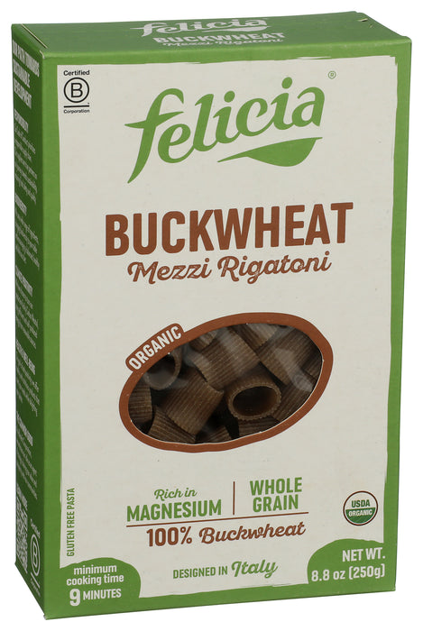 Buckwheat Mezzi Rigatoni Pasta, Org, 8.8 oz