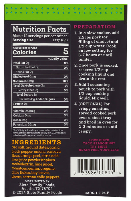 Carnitas Seasoning, 1.29 oz