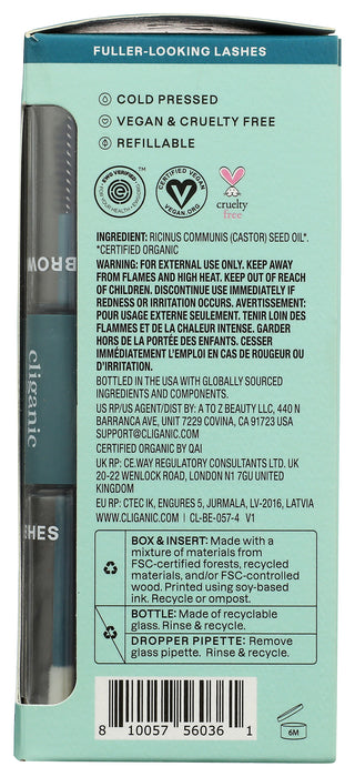 Castor Oil, Lash and Brow Set, Org, 4 fl oz
