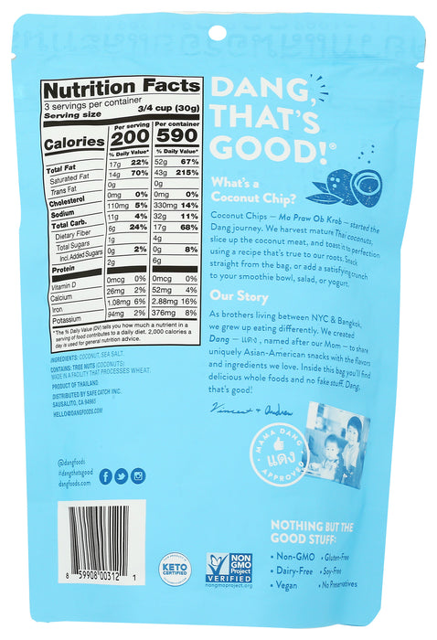 Coconut Chips, Unsweetened, Lightly Salted, 3.17 oz