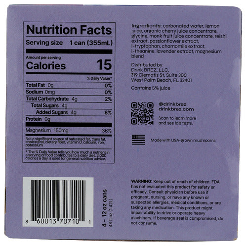 Dream Relaxing Tonic, Cherry Chamomile, 4/12 fl oz