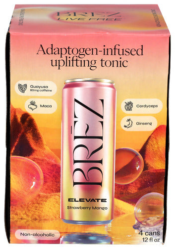 Elevate Uplifting Tonic, Strawberry Mango, 4/12 fl oz