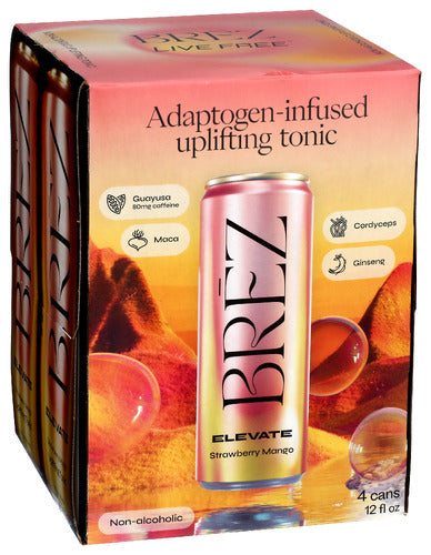 Elevate Uplifting Tonic, Strawberry Mango, 4/12 fl oz