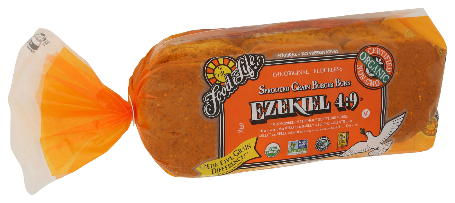 Ezekiel 4:9 Sprouted Burger Buns, Org, 16 oz