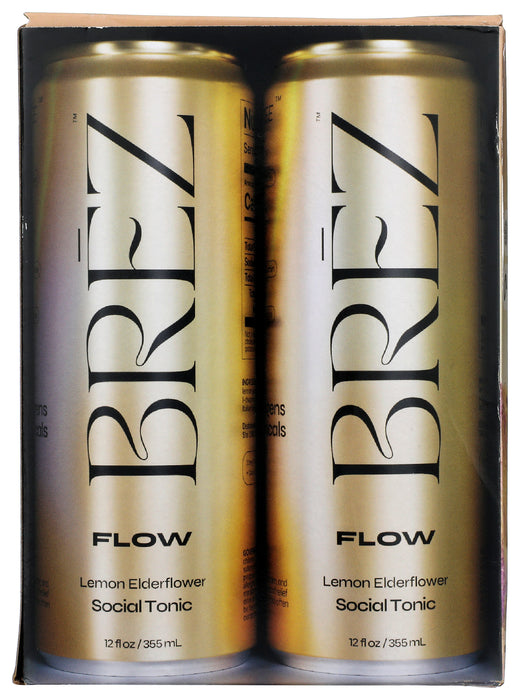 Flow Social Tonic, Lemon Elderflower, 4/12 fl oz
