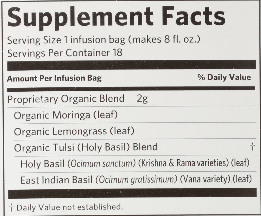 Moringa Tulsi Tea, Org, 18tbag