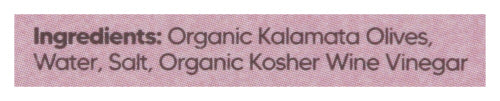 Kalamata Pitted Olives, Reg Org, 8 oz