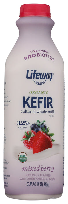 Kefir Whole Milk, Mixed Berry, Org, 32 oz