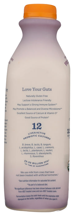 Kefir Whole Milk, Peach, Org, 32 oz