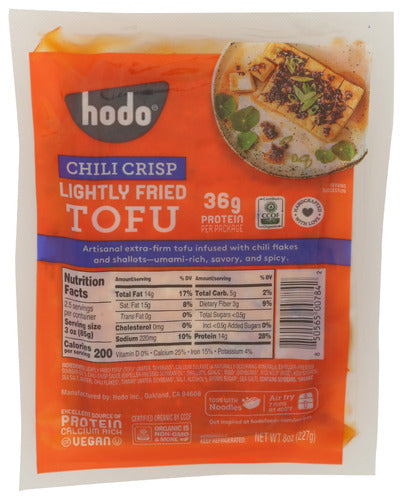 Lightly Fried Tofu, Chili Crisp, Org, 8 oz