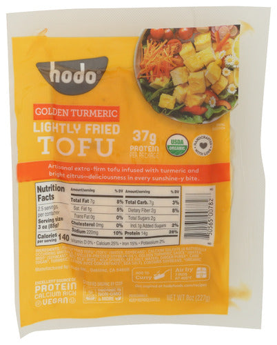 Lightly Fried Tofu, Golden Turmeric, Org, 8 oz