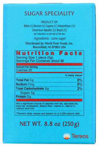 Pure Cane Sugar Cubes, White, 8.8 oz