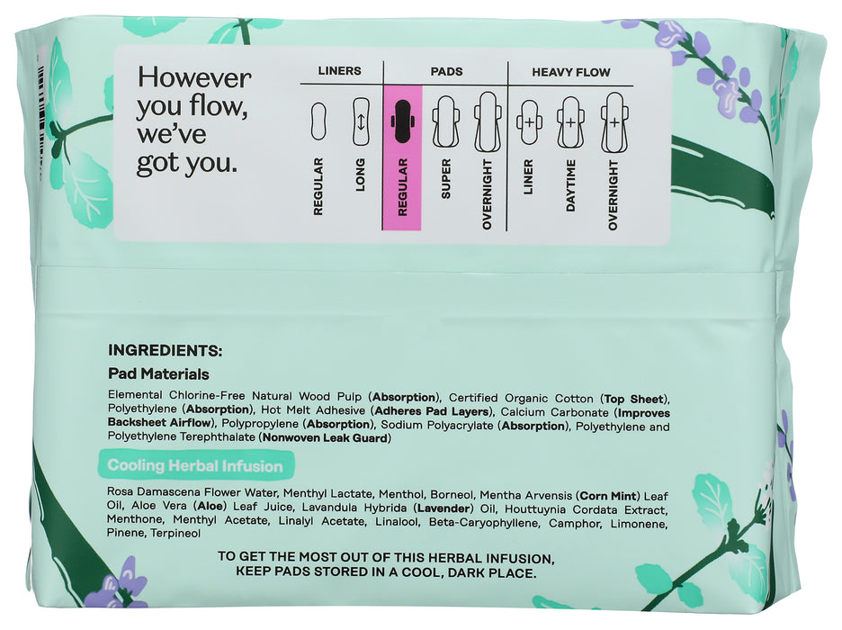 Regular Pads w/ Wings, Mint Lavender, 20 ct