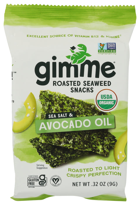 Roasted Seaweed Snacks, Sea Salt & Avo Oil, Org, 0.35 oz