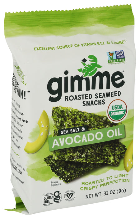 Roasted Seaweed Snacks, Sea Salt & Avo Oil, Org, 0.35 oz